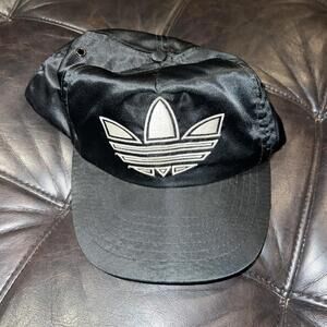 Vintage 80s Adidas Trefoil Firebird Logo Shiny Nylon Snapback Hat